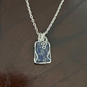 Artisan Made Silver and Blue Pendant Necklace
